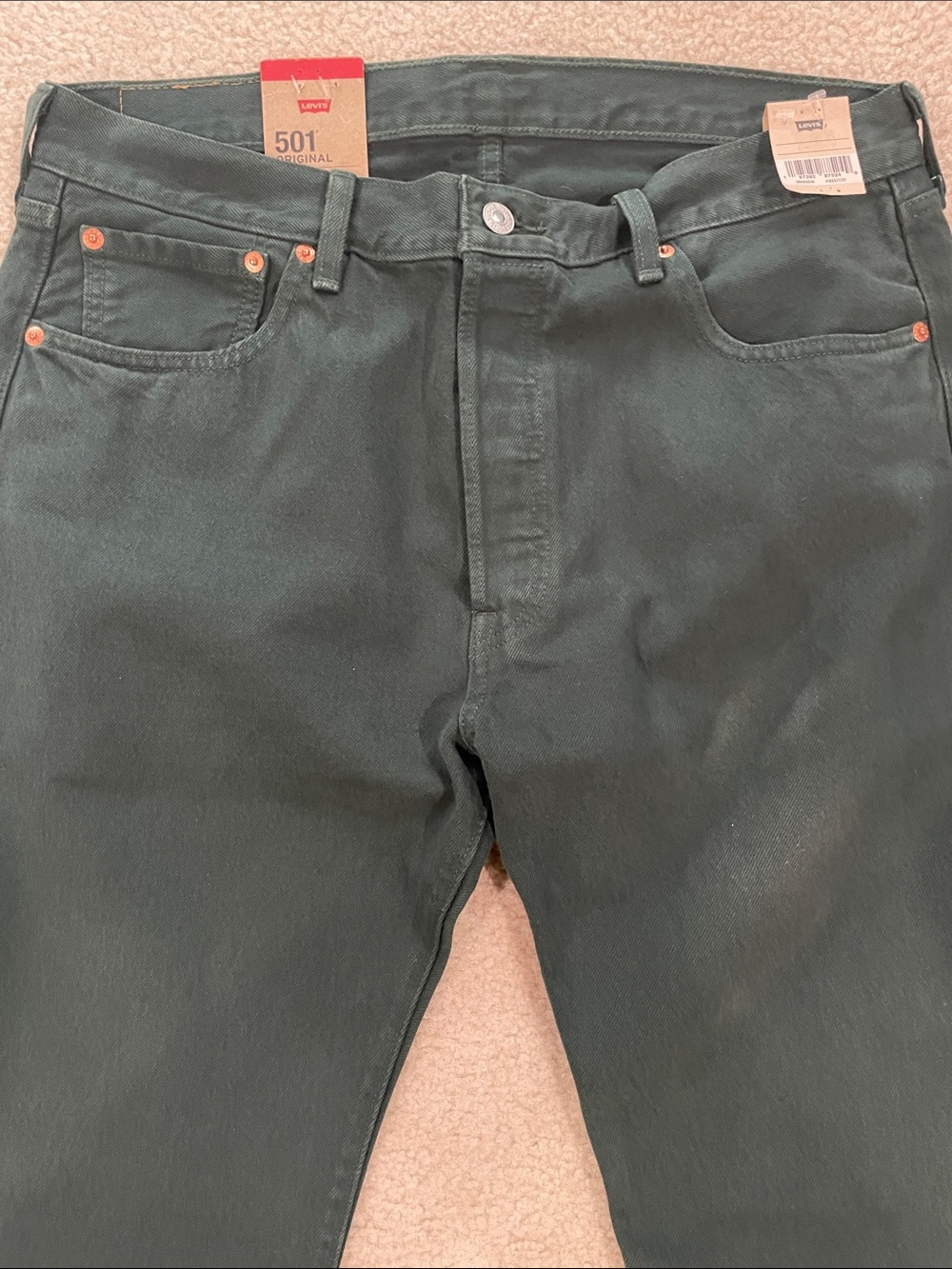 Levi's 501 Original Straight Jeans in Dark Green Men’s 34x32 NWT